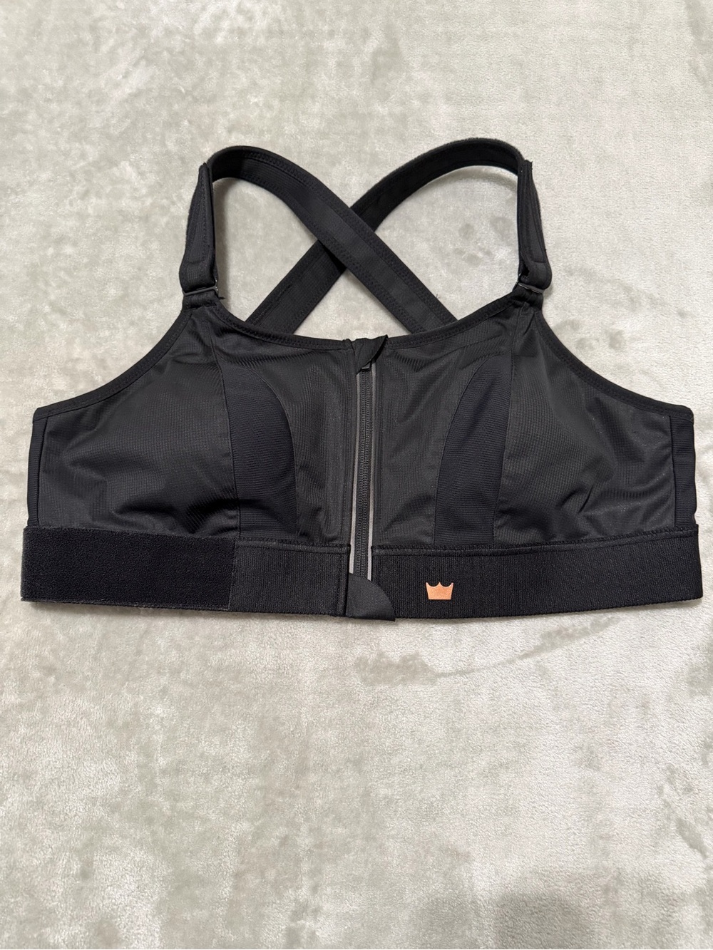 Shefit Ultimate Adjustable Sports Bra-Black-High Impact-Front Zipper Size 2Luxe